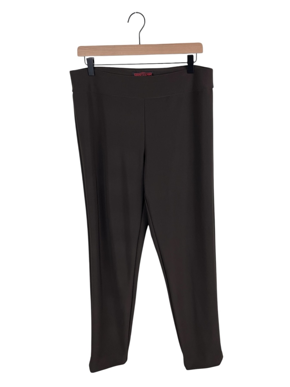 Krazy Larry Womens Micro Fiber Pull On Pant Size 12 Dark Brown Minimalist Career